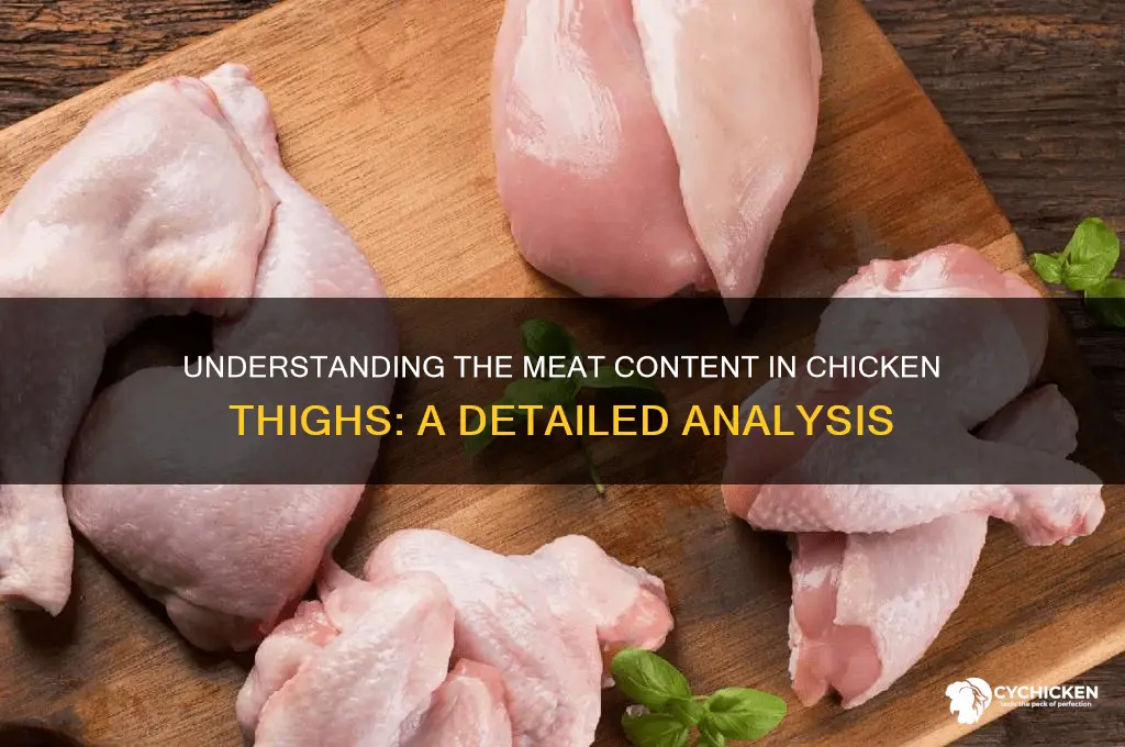 what percent of a chicken thigh is meat