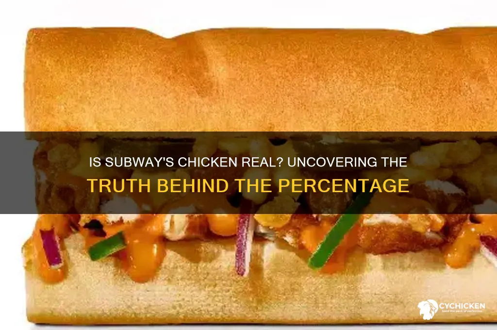 what percentage of subway chicken is chicken