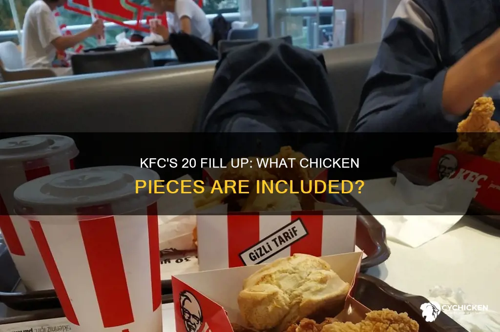 what pieces of chicken or in kfc 20 fill up