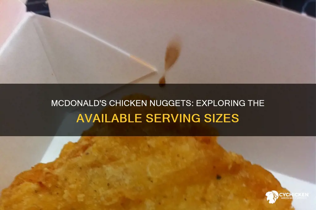 what quantities do mcdonald