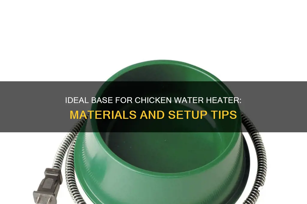 what should chicken water heater sit on