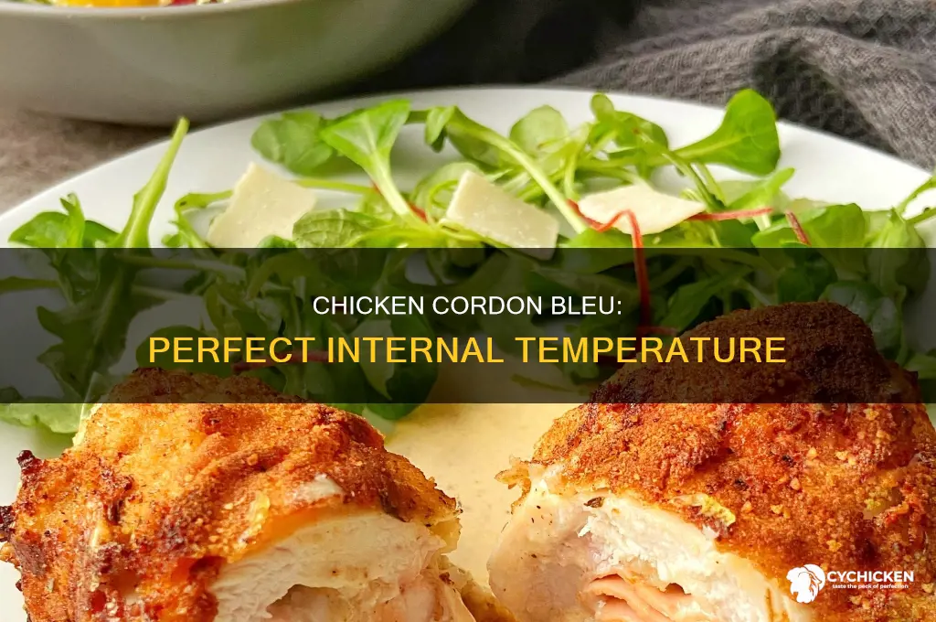 what should the internal temperature of chicken cordon bleu be