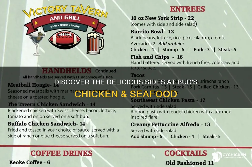 what side are availabel at buds chicken & seafood