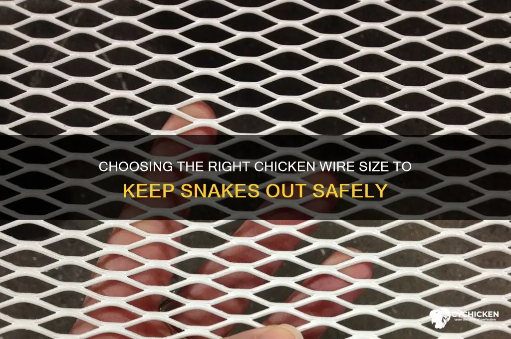 what size chicken wire to protect from snakes