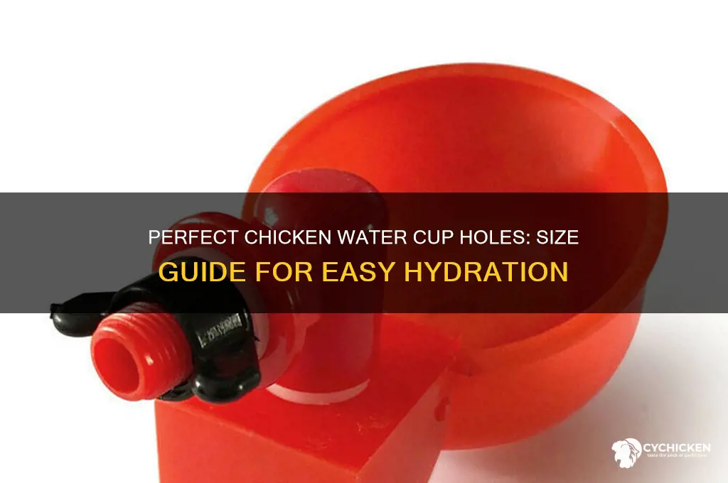 what size hole for chicken water cups
