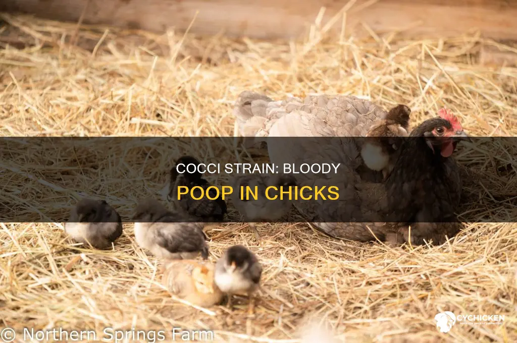 what strain of cocci causes bloody poop in chicks