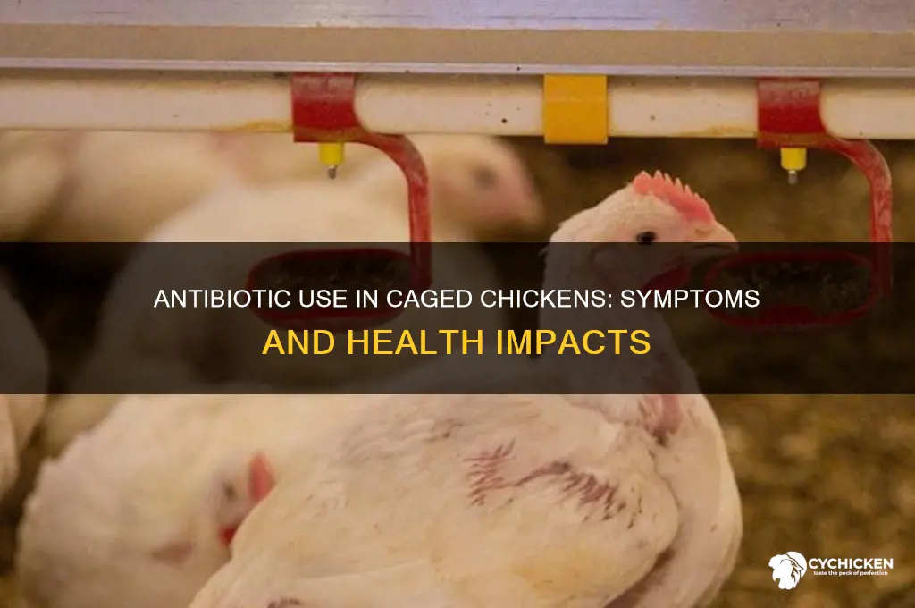 what symptoms does caged chicken have on antibiotics