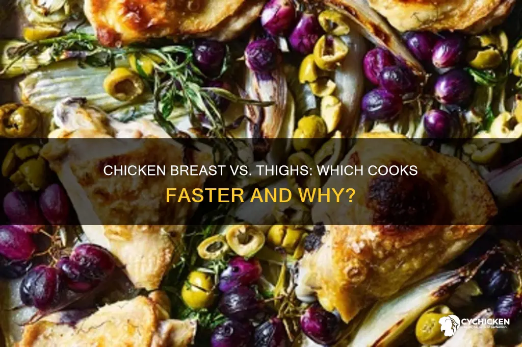 what takes longer to cook chicken breast or thighs