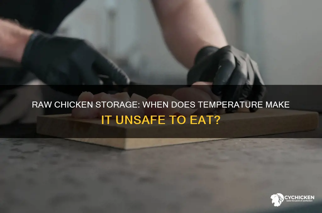 what temp does stored raw chicken become unsafe