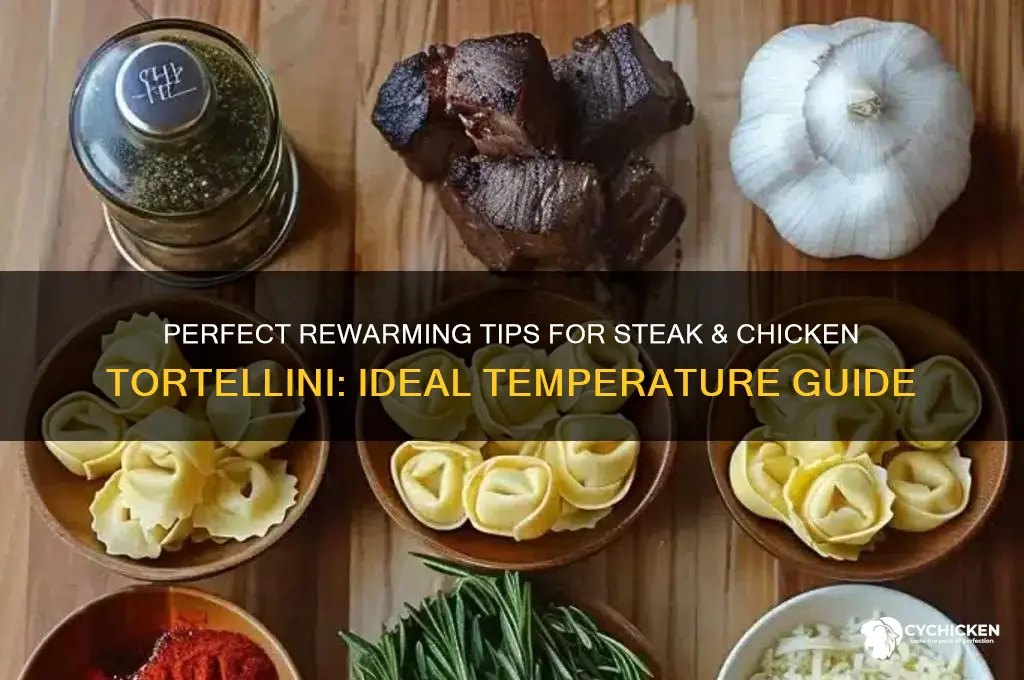 what temperature to rewarm steak & chicken tortellini