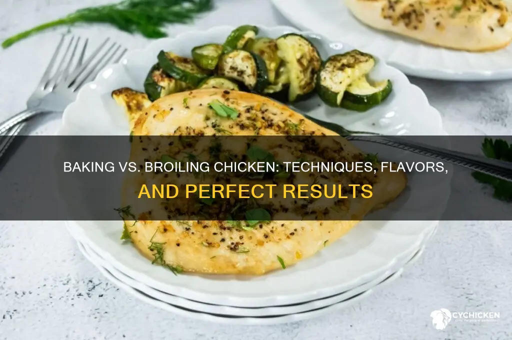 what the difference between baking and broiling chicken