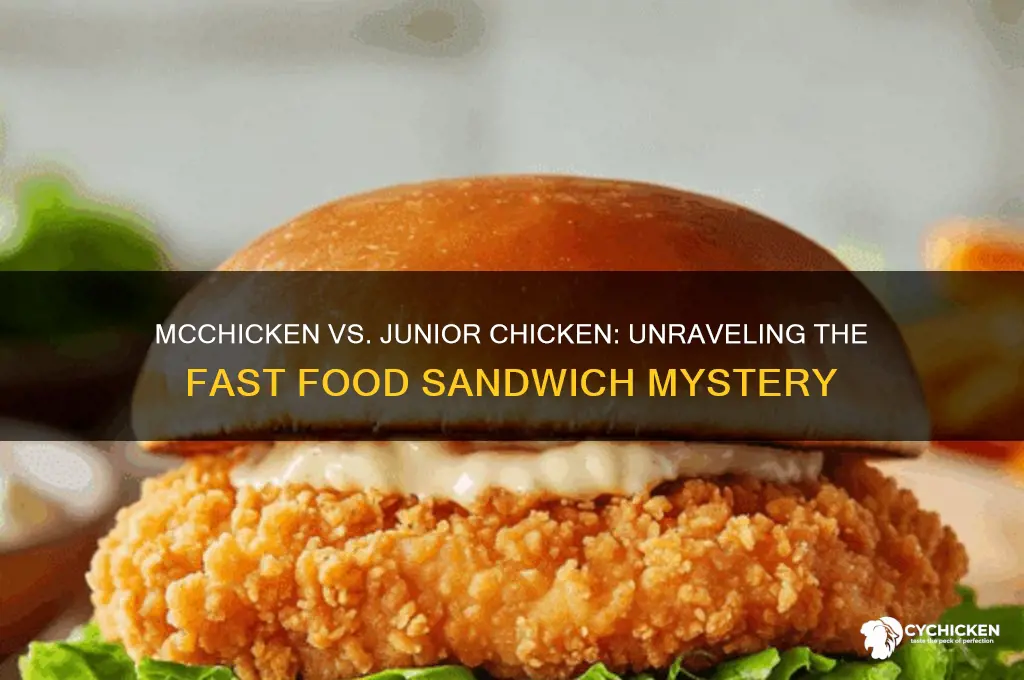 what the difference between mcchicken and junior chicken
