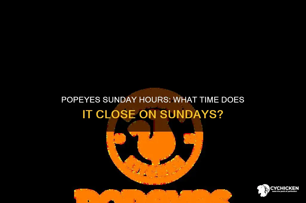 what time does popeyes chicken close on sunday