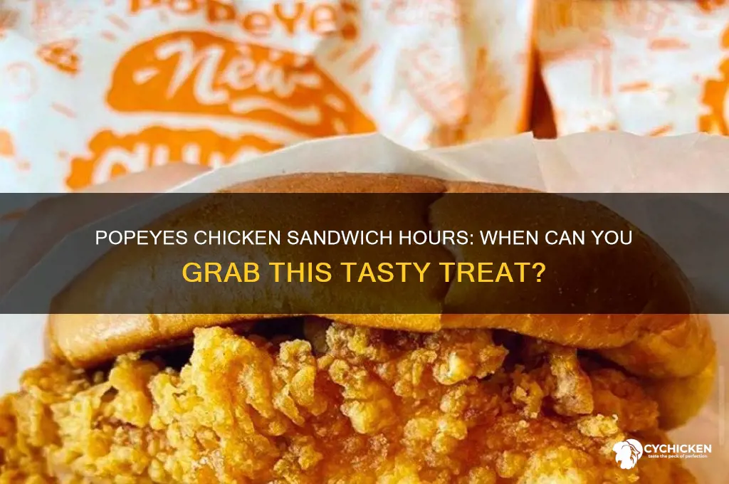 what time does popeyes sell chicken sandwich