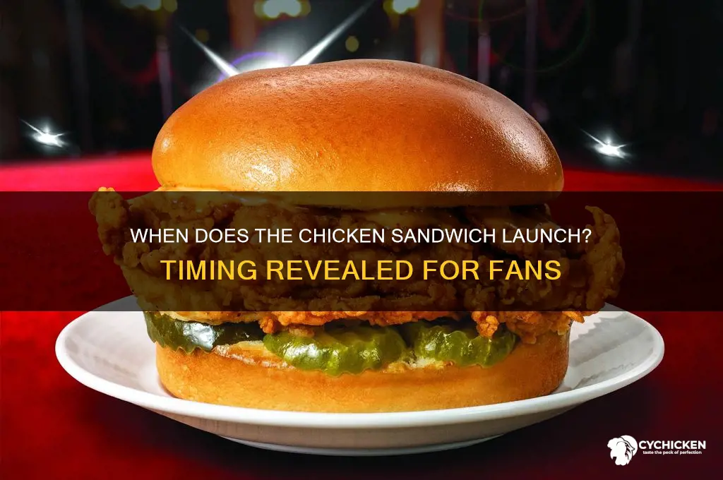 what time does the chicken sandwich come out