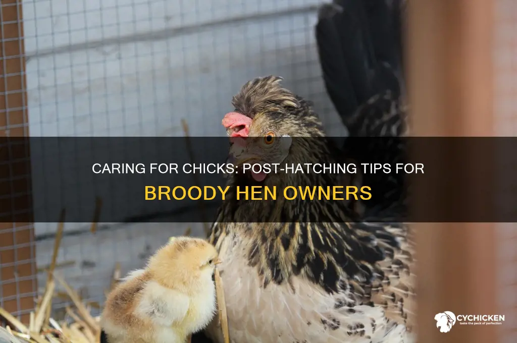 what to do when broody hen hatched chicks