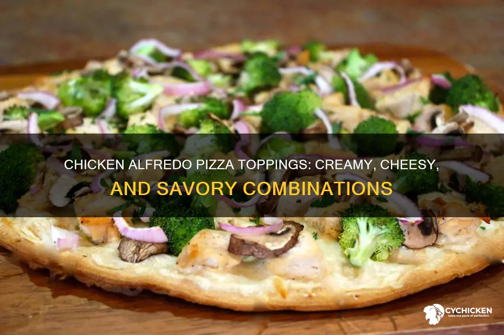 what toppings are on a chicken alfredo pizza