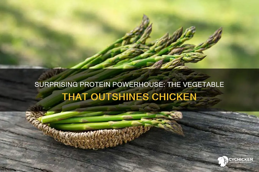 what vegetable has more protein than chicken