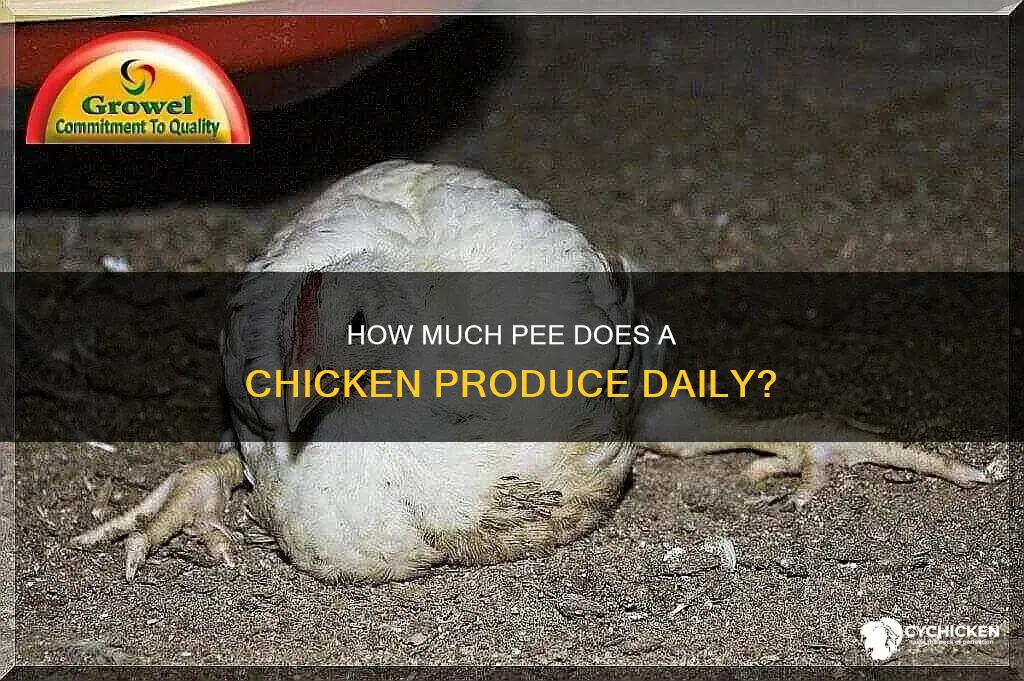 what volume does a chicken urinate in a day