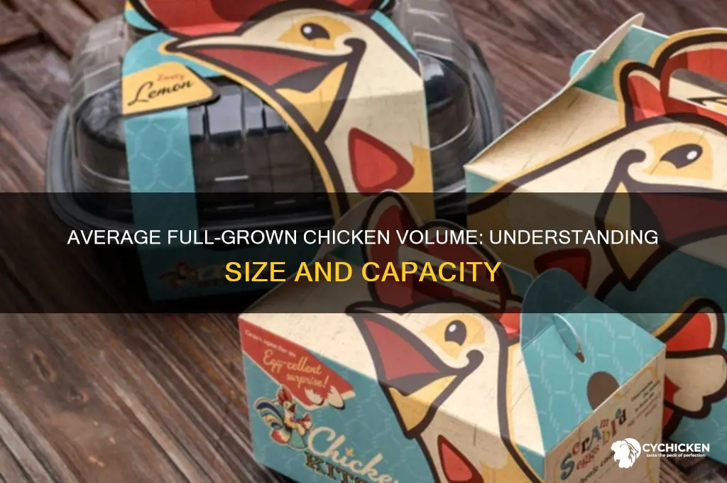 what volume is the average full grown chicken