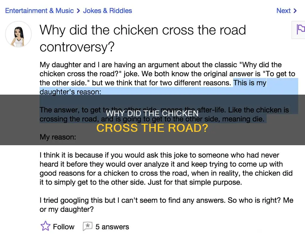 what was the point of chicken crossing the road
