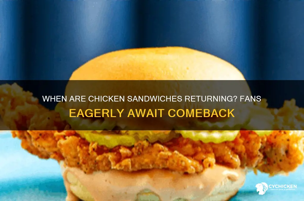 when are chicken sandwiches coming back