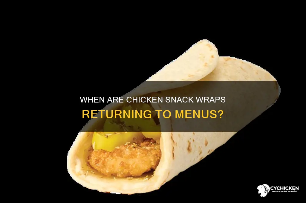 when are chicken snack wraps coming back