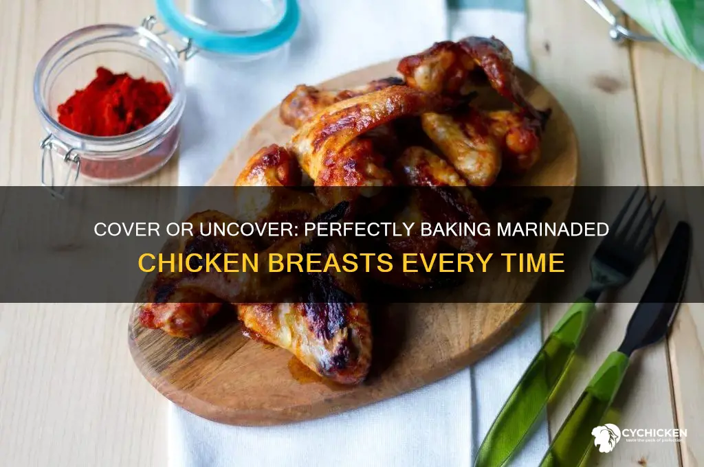 when baking marinaded chicken breastscover or uncover