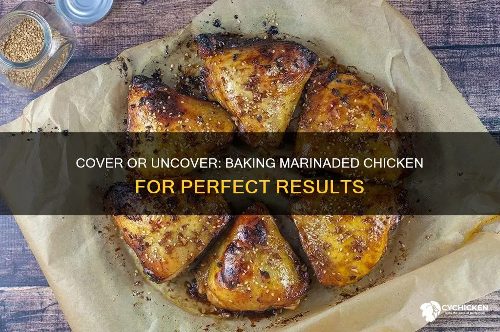 when baking marinaded chicken cover or uncover