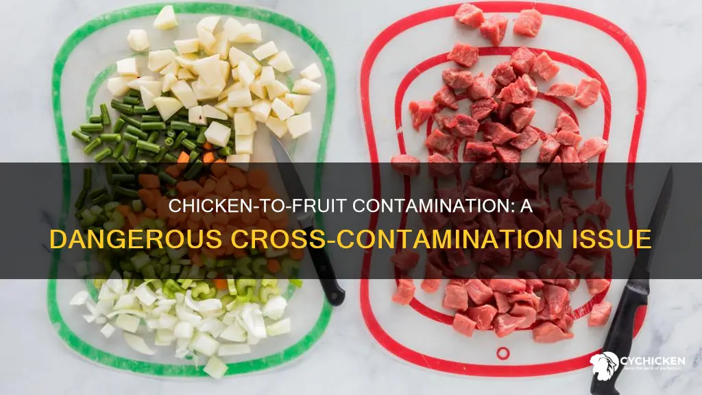 when contamination occurs from raw chicken to fruits is called