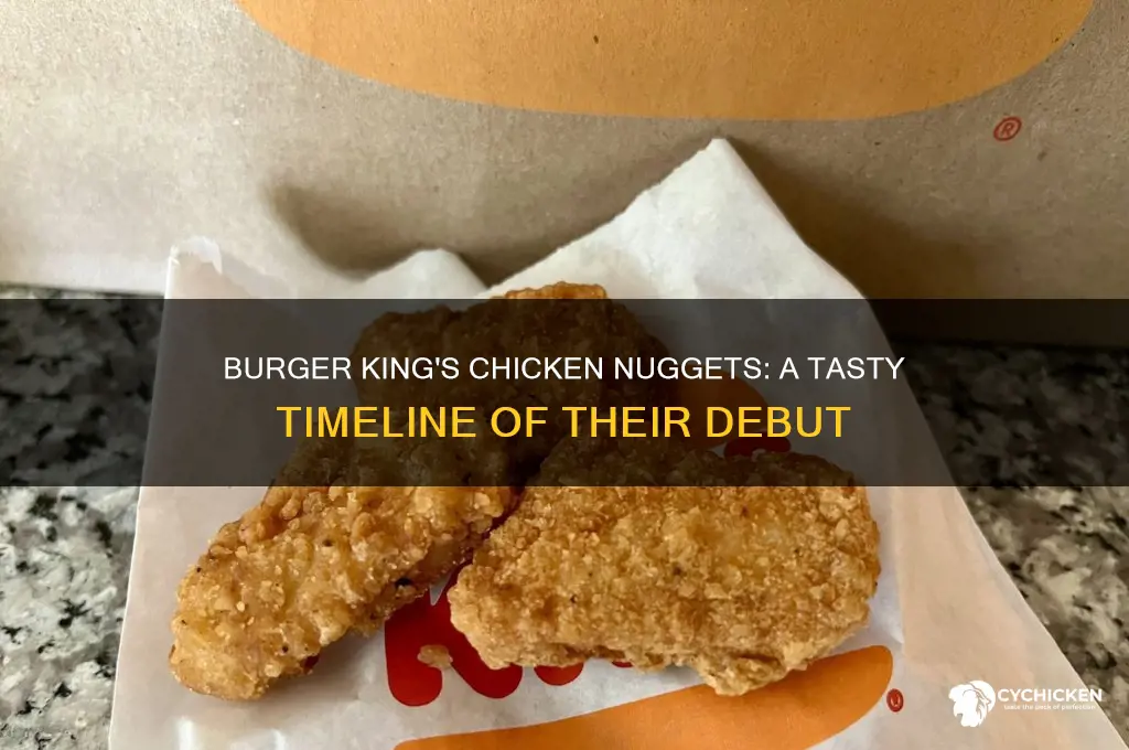 when did burger king start selling chicken nuggets