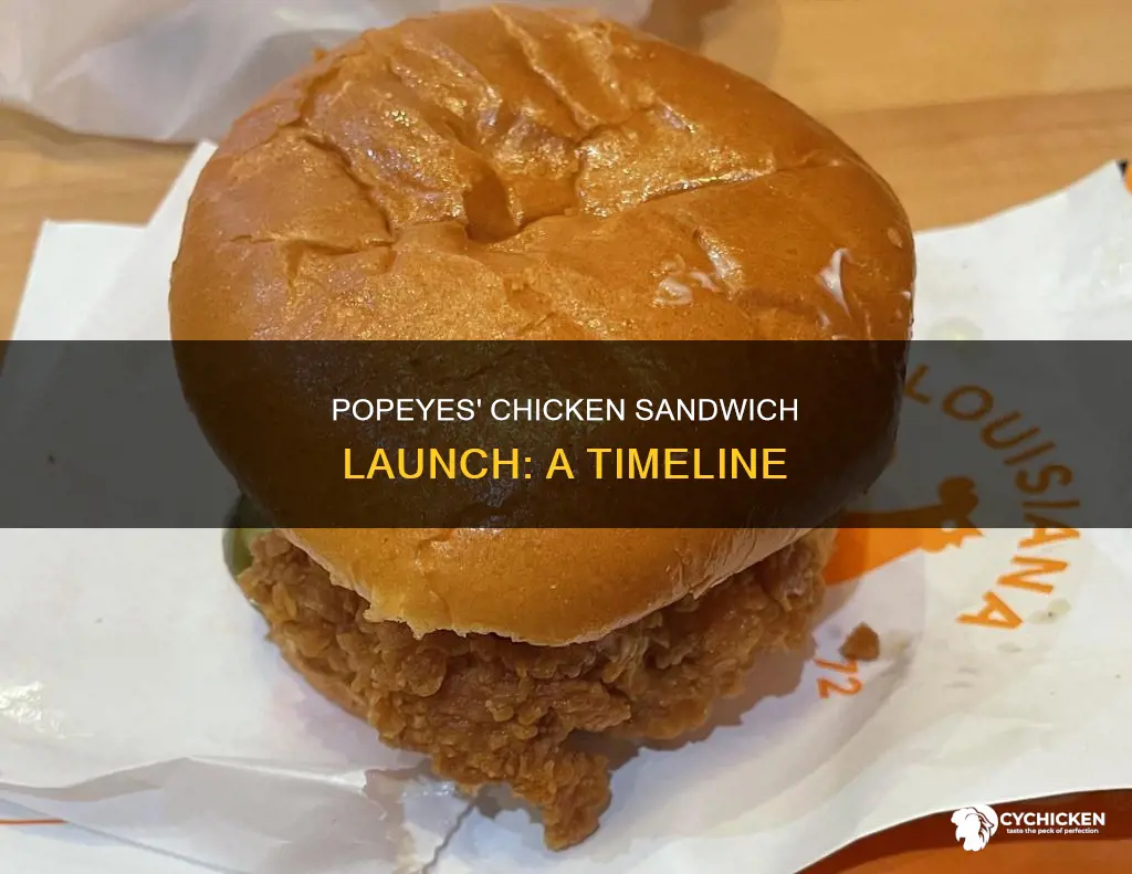 when did popeyes come out with the chicken sandwihc