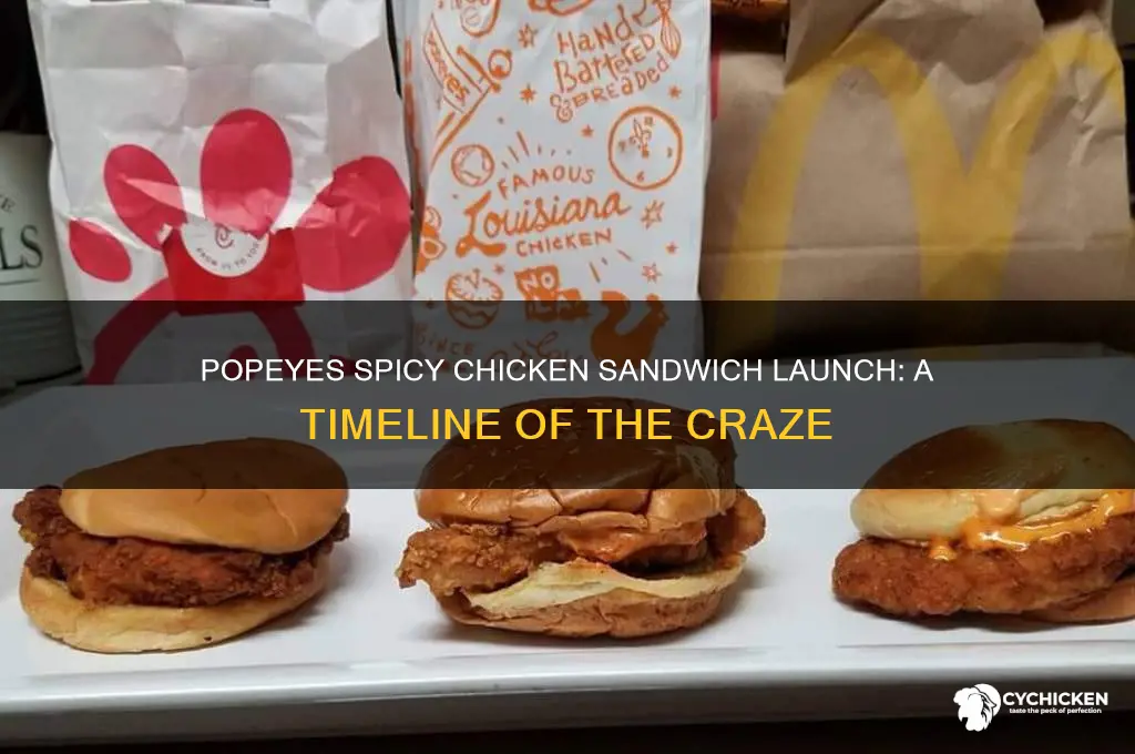 when did popeyes release their spicy chicken sandwich
