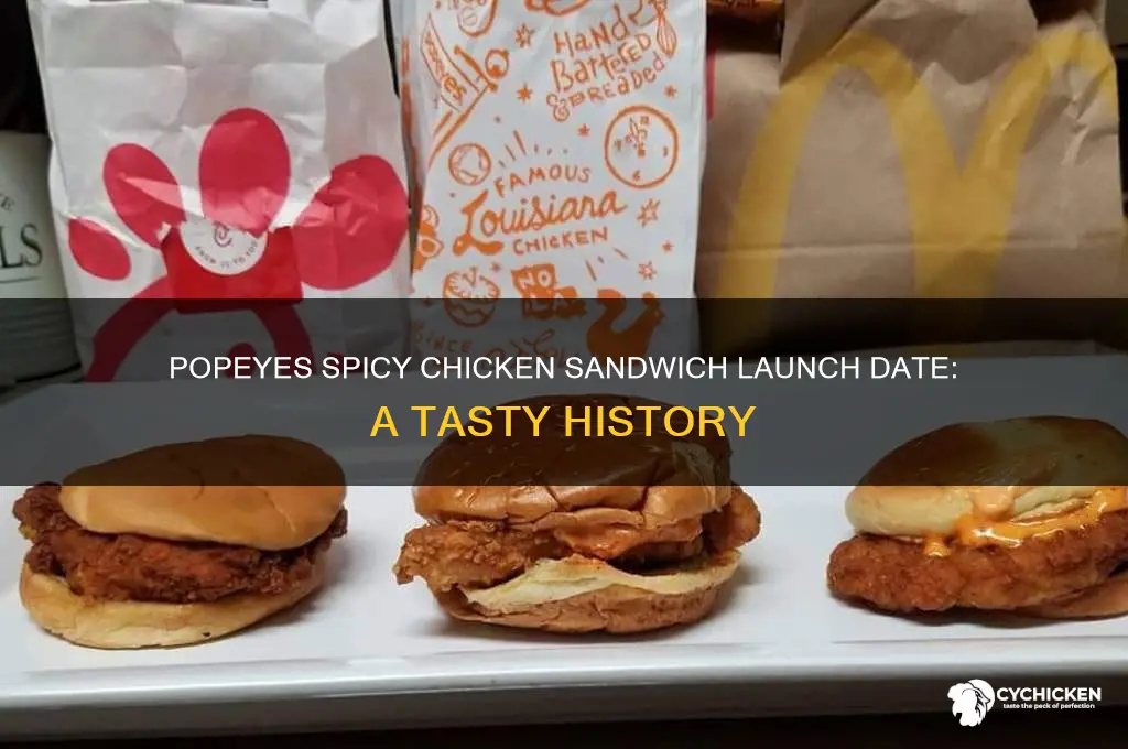 when did popyees spicy chicken sandwich come out