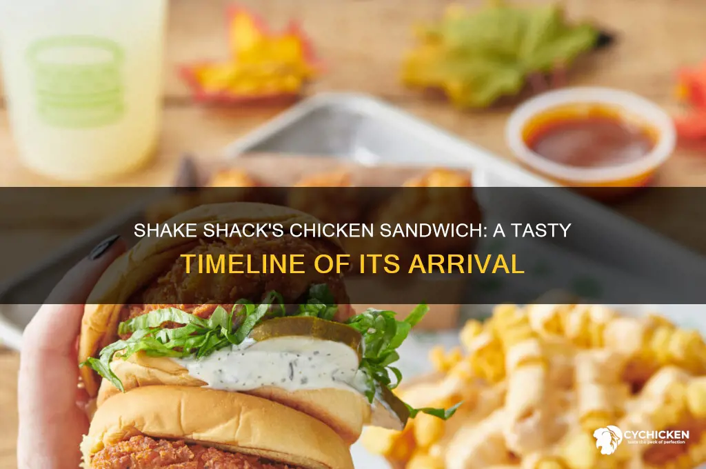 when did shake shack add their chicken sandwich