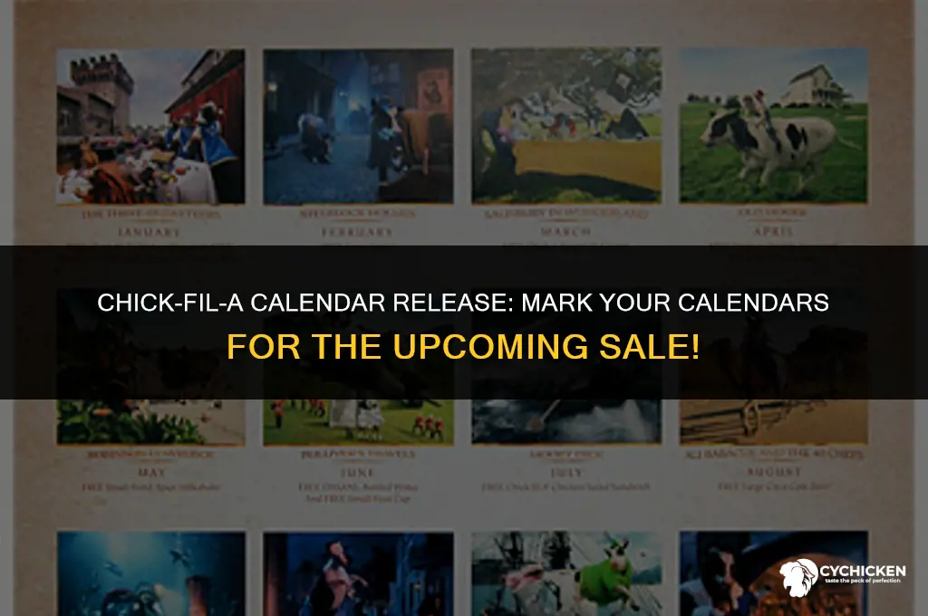 when do chick fil a calendars go on sale