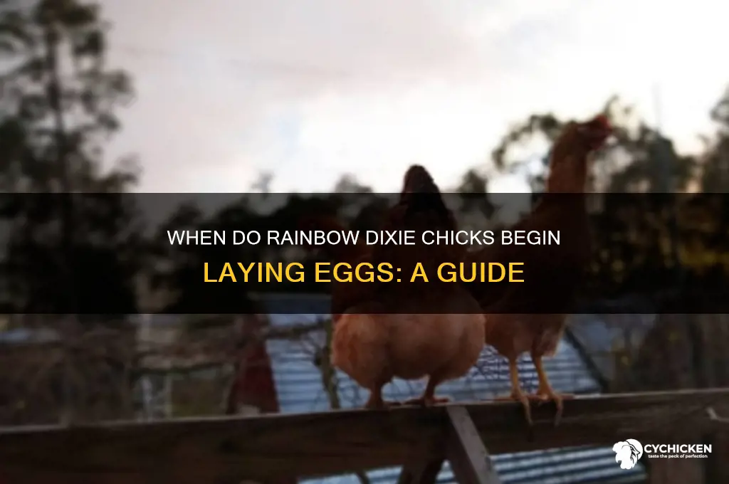 when do rainbow dixie chicks start laying
