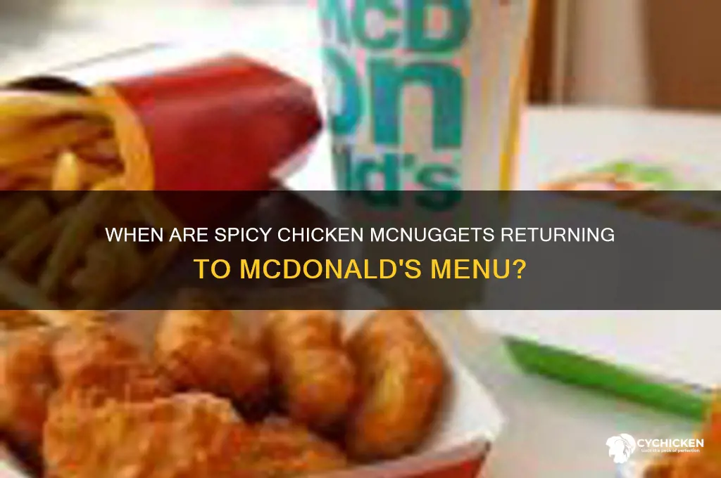 when do spicy chicken mcnuggets come back