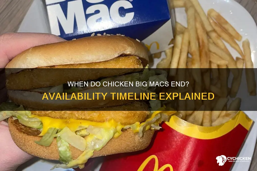 when do the chicken big macs stop