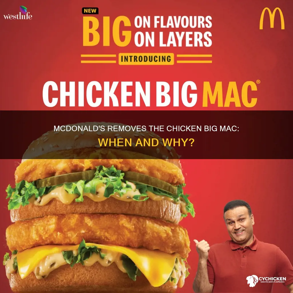 when do they stop selling the chicken big mac