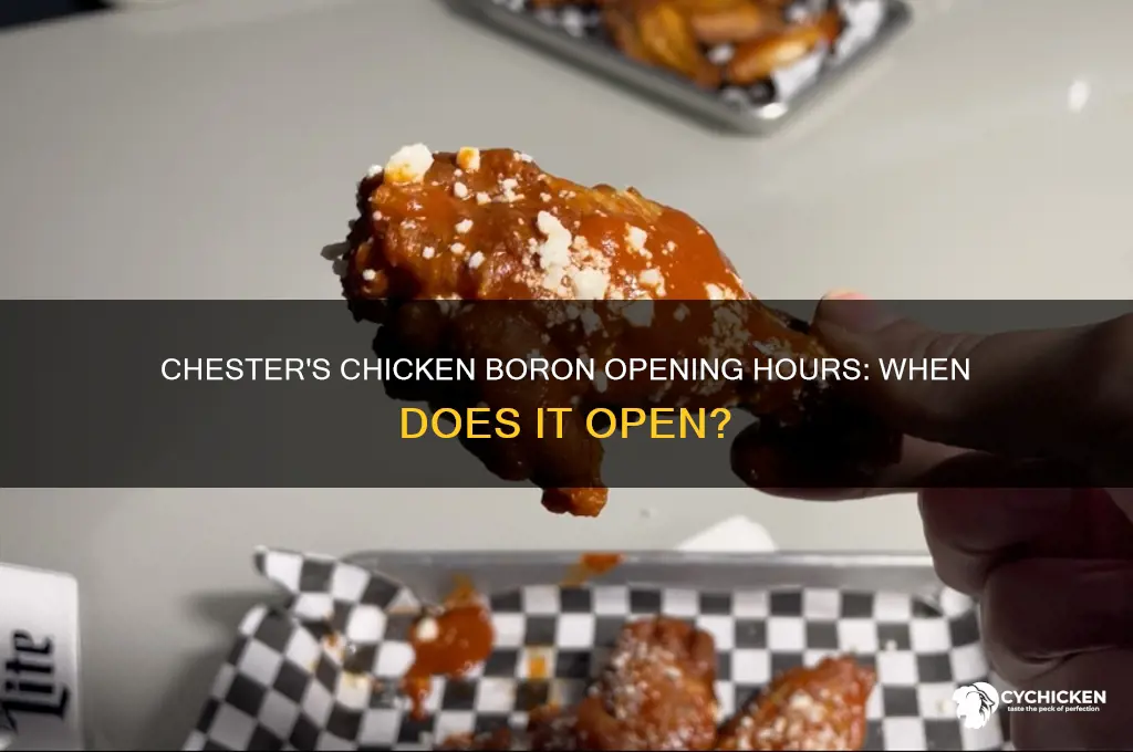 when does chesters chicken in boron open