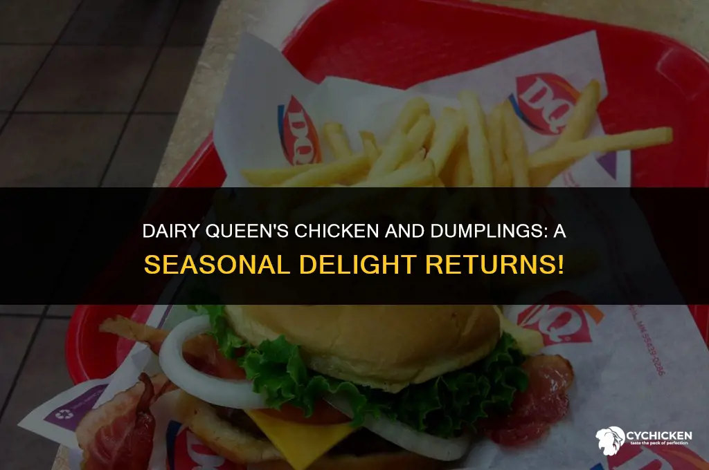 when does dairy queen start serving chicken and dumplings