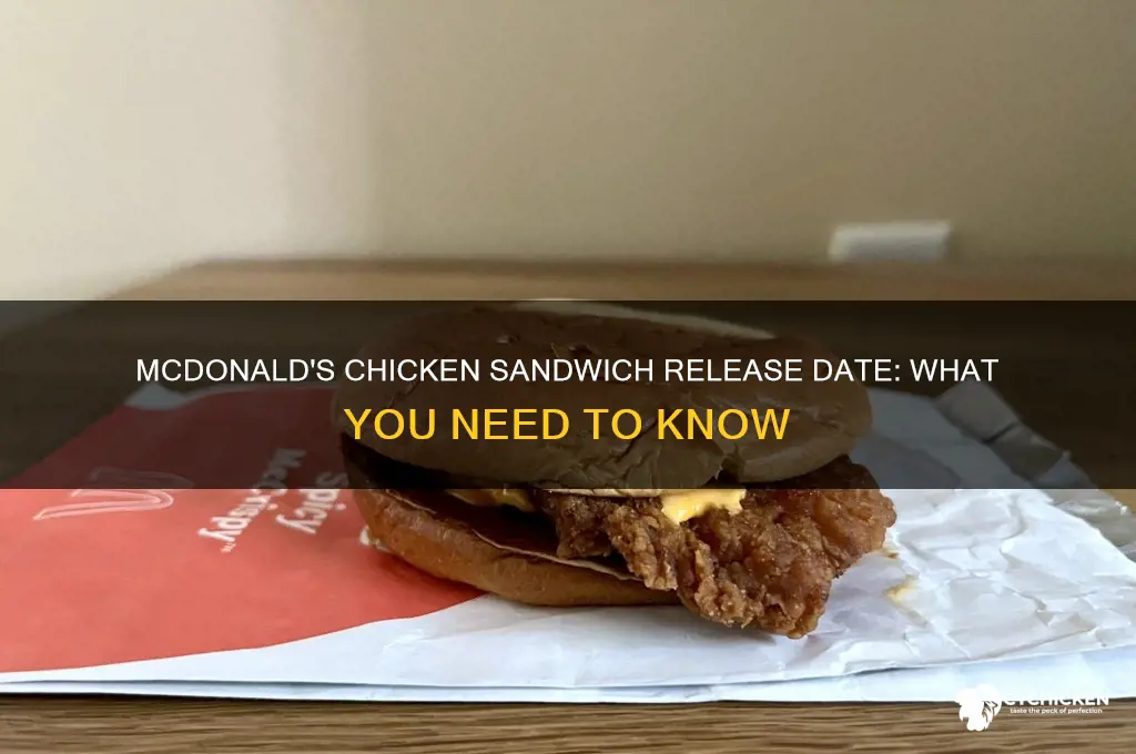 when does mcdonalds chicken sandwich come out