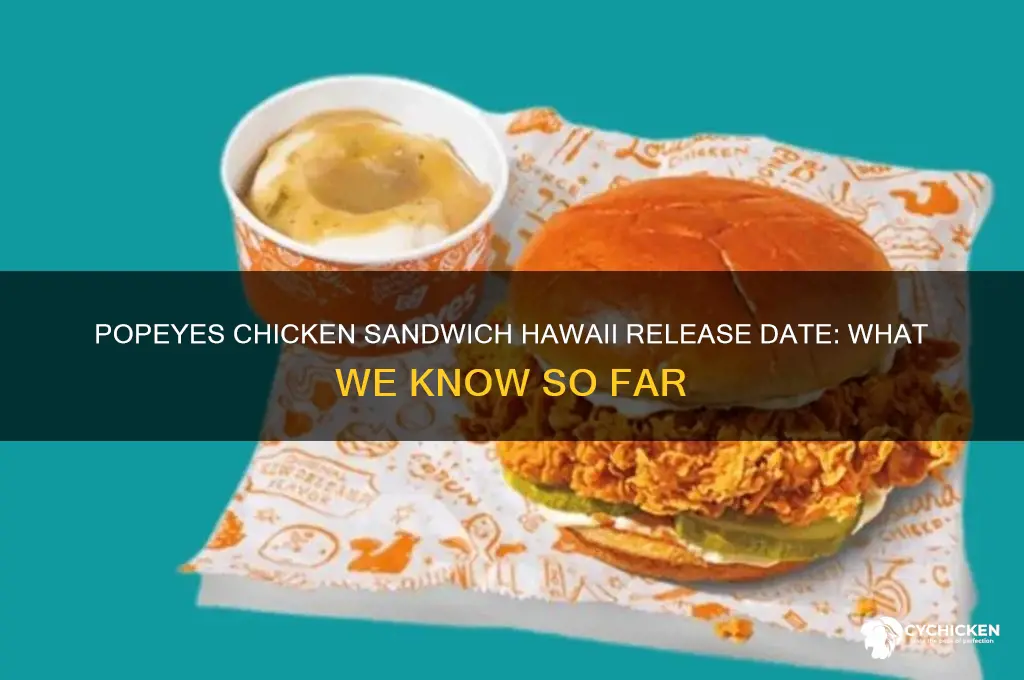when does popeyes chicken sandwich come to hawaii