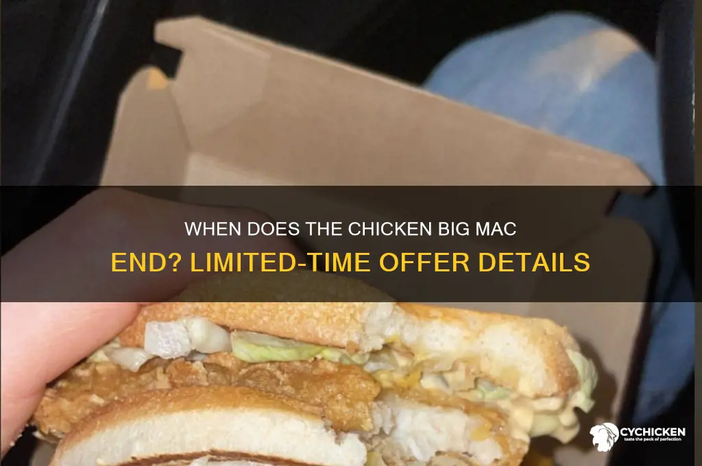 when does the chicken big mac end