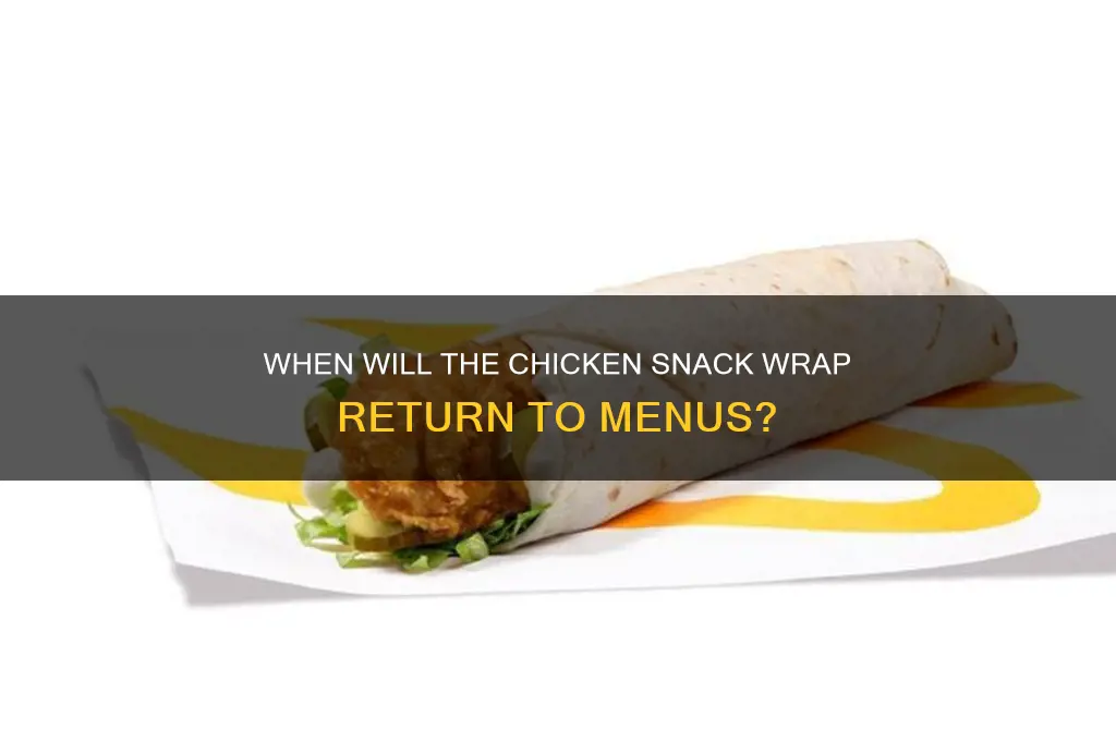 when does the chicken snack wrap come back