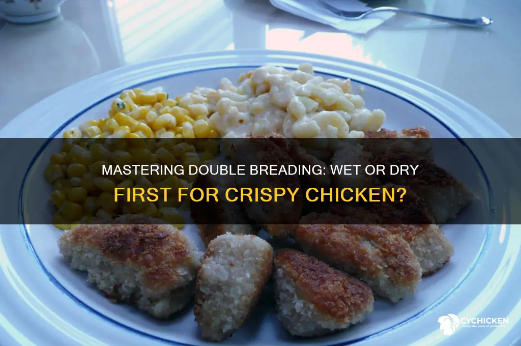 when double breading chicken what goes first