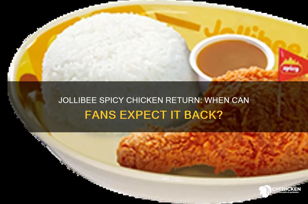 when is jollibee spicy chicken coming back