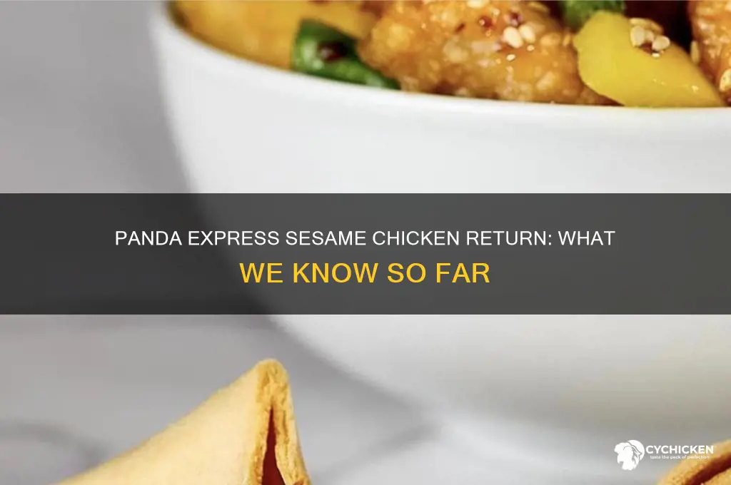 when is panda express bringing back sesame chicken