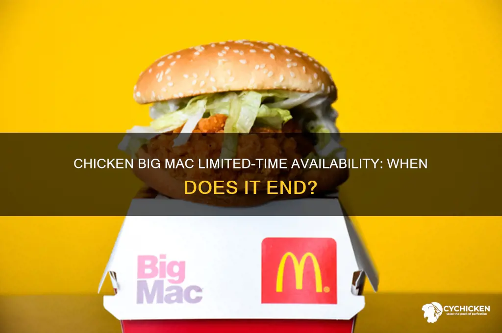 when is the chicken big mac available till